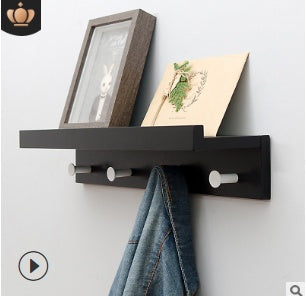 Wooden Shelf with Rounded Hooks