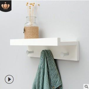 Wooden Shelf with Rounded Hooks