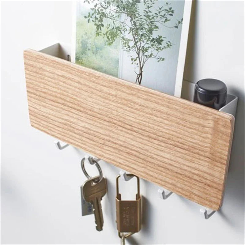 Wall Hanging Bamboo Key and Coat Rack