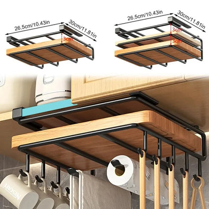 Kitchen Hanging Organizer Rack with Hooks