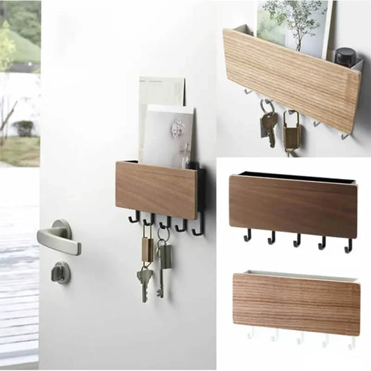 Wall Hanging Bamboo Key and Coat Rack